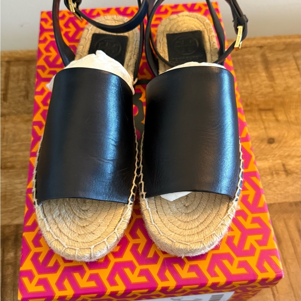 Tory Burch Espadrille Black Sandals